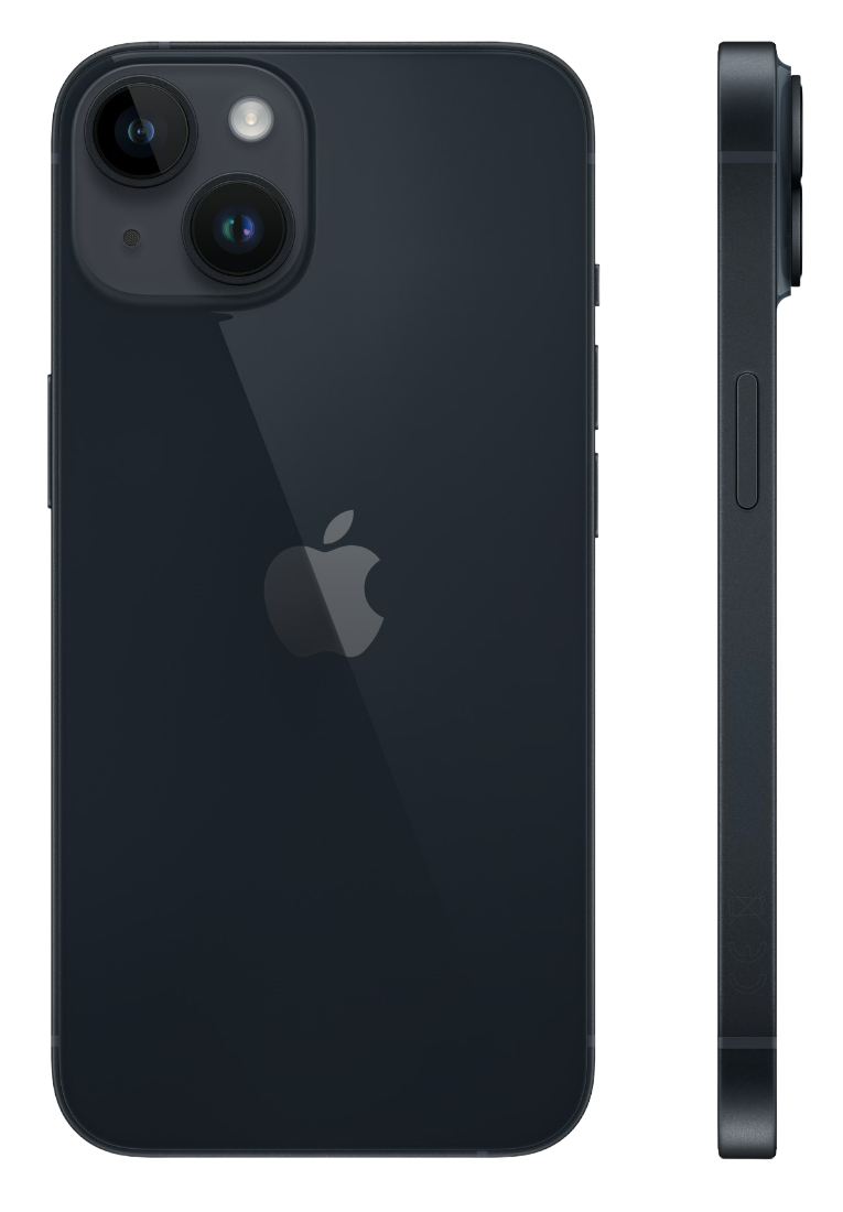Apple iPhone 14 Midnight Side